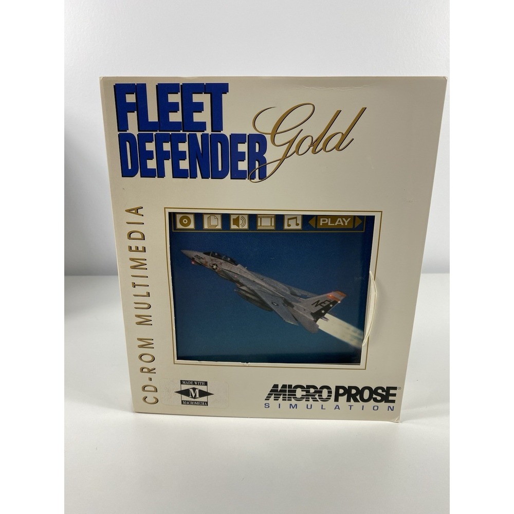 Fleet Defender Gold F-14 Tomcat Simulation Multimedia PC DOS Big Box CD-Rom CIB